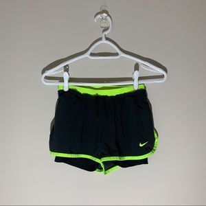 Nike Black and Green shorts